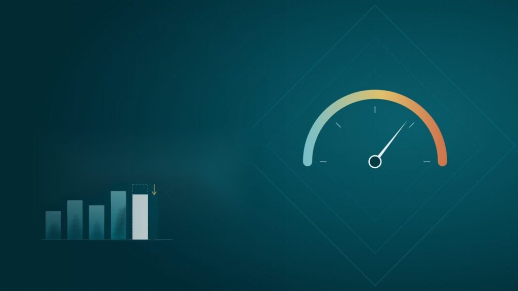 Ilustração com gráfico de reajustes com redução e um medidor de reclamações, representando o IGR da ANS